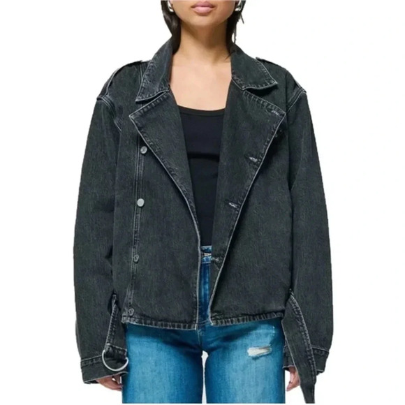 ETICA Malloy Moto Jacket in Black Ice Size Medium NWT New Revolve - Picture 2 of 16
